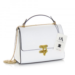 Geanta dama piele naturala DiAmanti Capri Bianco